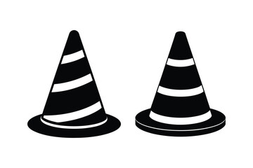 Traffic cone silhouette vector bundle  illustration, Traffic cone silhouette 