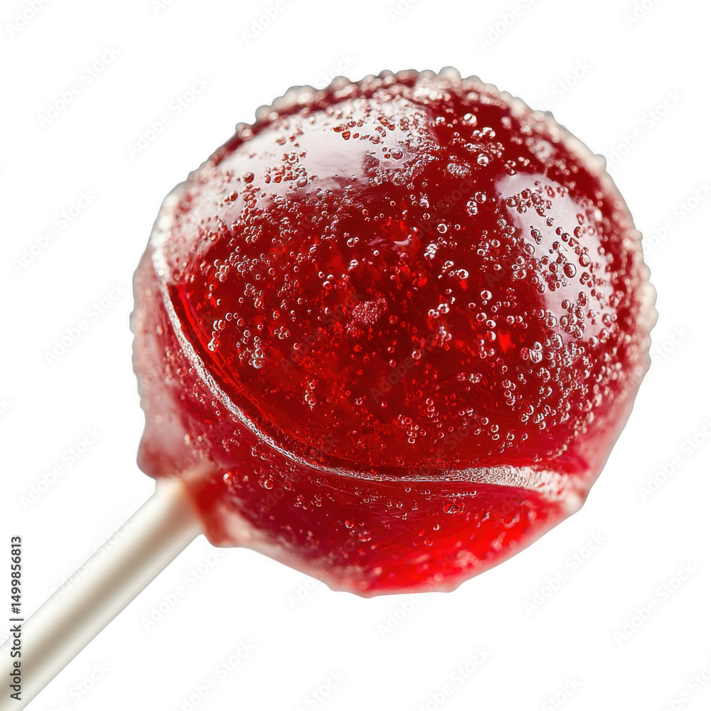 Poster red fizzy pop lollipop isolated on transparent background