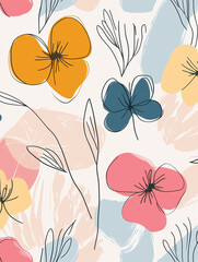 Minimal floral illustration with soft translucent petals and delicate linework – a modern and elegant botanical design, perfect for stationery, decor, and seasonal creative projects.