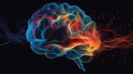 A machine learning model being trained on a vast array of data, visualized as a complex digital brain 