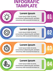 Flat Vector Infographic with Web Labels, Paper Tags, and Business Concept Icons