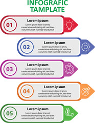 Clean and Modern Infographic Layout with Steps, Symbols, and Business Illustration