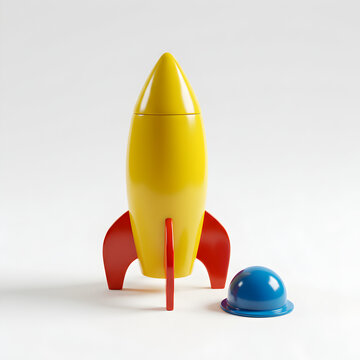 Yellow Rocket Ship Toy