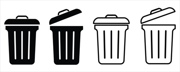 trash can icon set