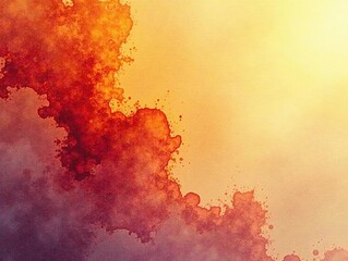 Obraz premium Soft orange, yellow, red watercolor blend Fractal patterns, light intensity, flowing effect , fractal, dreamy, contemporary