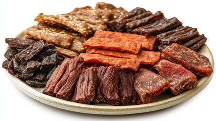Obraz premium Variety of Jerky Styles for Pets and Dogs' Flavorful Treats