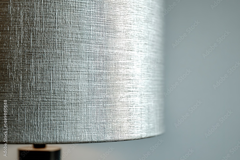 Poster soft light from a stylish lamp with a textured shade illuminating a modern room setting