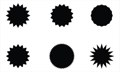 Starburst sticker silhouettes set