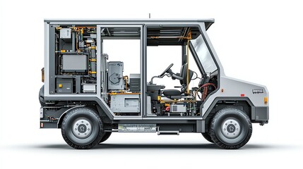 Naklejka premium Detailed view of an electric vehicle design.