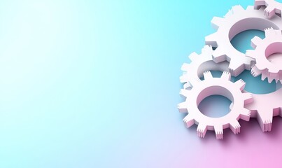 Abstract gears on pastel background