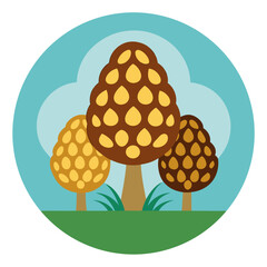 Morels icon on white background 