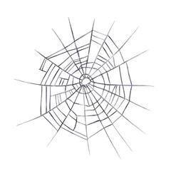 Obraz premium Large gray spider web. Thin threads woven in a circle. Black lines. Halloween decor. Vintage and retro. Gothic drawing. Watercolor illustration. Hand drawing.