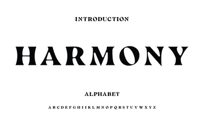 Harmony typography beauty fashion elegant minimalist serif italic fonts decorative wedding vintage retro logos. Minimal luxury font alphabet logo. Vector illustration