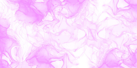 Abstract lavender ink wash painting isolated on white background