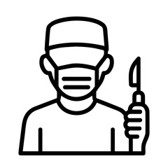 Icon man doctor surgeon on white background vector
Vector line profession icon