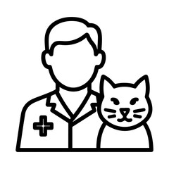 Icon man doctor veterinarian on white background vector
Vector line icon profession