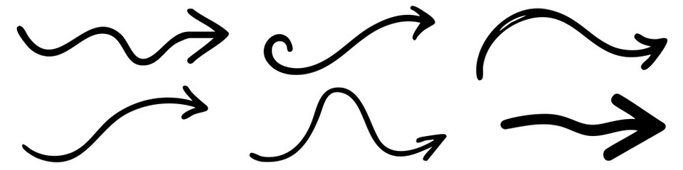 PNG Curved arrows for creative design., elements on transparent background