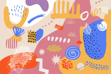 Cute graffiti vector illustrations, abstract cartoon graphic design, and irregular graphic backgrounds