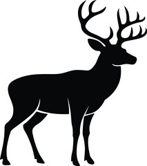 A graceful illustration of a deer silhouette showcasing its majestic antlers and elegant posture. This design is perfect for nature-themed projects