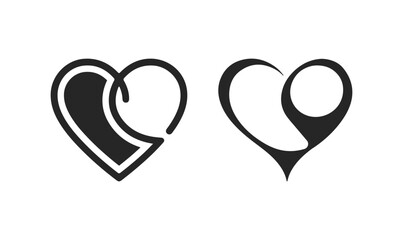 vector illustration of a heart with a pointer