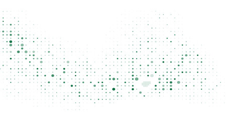 Light Blue, Green vector red banner with set of circles, dots. Technological halftone illustration. eps 10