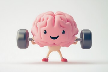 Happy brain lifting weights exercise fitness