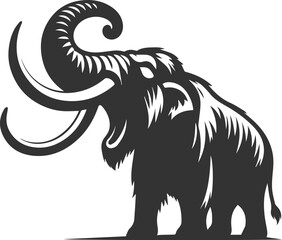 Wild animal mammoth vector silhouette