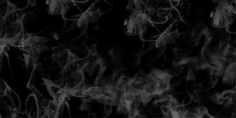 Abstract white smoke texture on black background