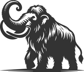 Wild animal mammoth vector silhouette