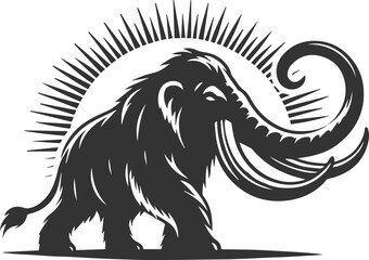 Wild animal mammoth vector silhouette
