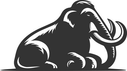 Wild animal mammoth vector silhouette
