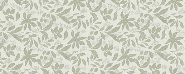 Captivating Hand Illustrated Curly Floral Motif Works