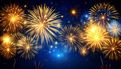 Naklejka premium fireworks on the night sky