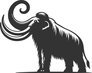 Wild animal mammoth vector silhouette