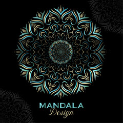  Mandala design template with  ornamental round lace mandala design with floral and vintage decorative elements