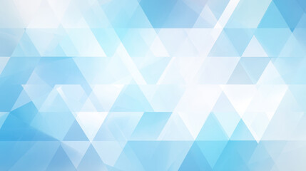 Soft blue abstract background featuring overlapping triangles in various shades, creating serene and modern atmosphere