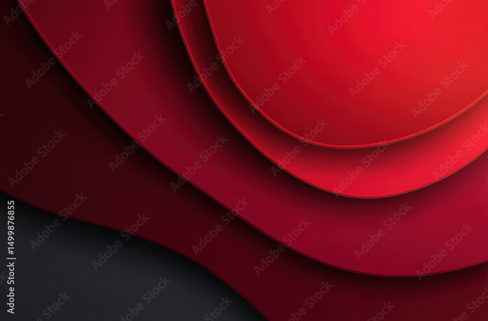 Aufkleber smooth red layers create striking visual contrast against dark background, evoking sense of depth an