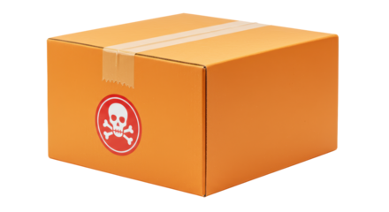 Isolated Dangerous Goods Box with Skull Symbol