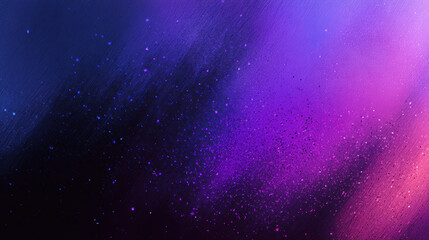 Vibrant abstract background with blend of purple, blue, and black hues, featuring sparkling particles that create dreamy