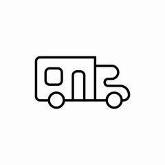 Camping trailer vacation icon vector sign