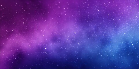 Fototapeta premium Abstract blurred galaxy background in deep violet and midnight blue, with heavy film grain, dusty star flecks, and a cinematic haze