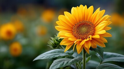 Obraz premium Radiant sunflower golden bloom in field