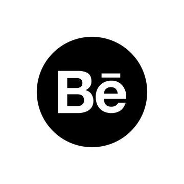 Behance Black Circle Logo Icon, Be App PNG, Transparent Background, Premium Social Media Design for Digital Download