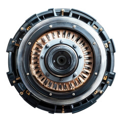 industrial electric motor on transparent background