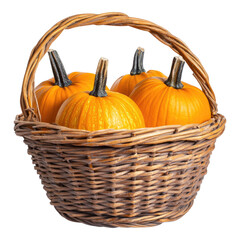 Pumpkin Basket on transparent background