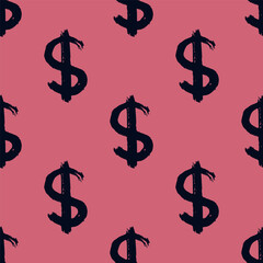 Seamless pattern with dollar currency symbol for decorative print, wrapping paper, greeting cards, wallpaper and fabric