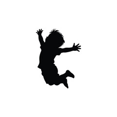 Jumping kid silhouette