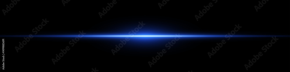 Poster futuristic blue laser light burst with neon glow and energy beam. fast motion streaks and glowing fl