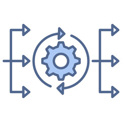 Parallel Processing Blue Icon