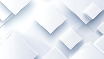Abstract geometric pattern of overlapping white squares and lines